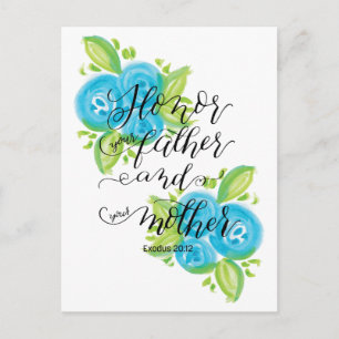 Carte Postale Honorez Votre Père et Mère