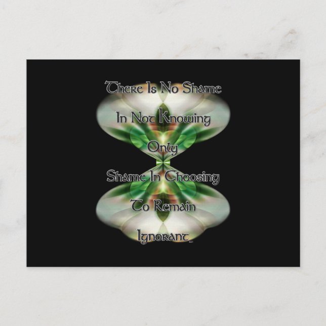 Carte Postale Honte et ignorance (Devant)