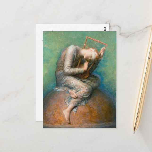 Carte Postale Hope by George Frederic Watts (Devant/Arrière en situation)