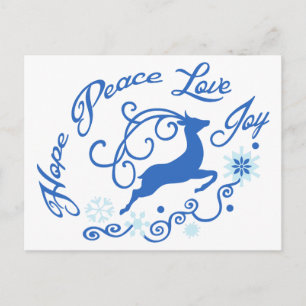 Carte Postale Hope Peace Love Jove