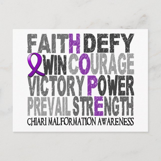 Carte Postale Hope Word Collage Chiari Malformation (Devant)