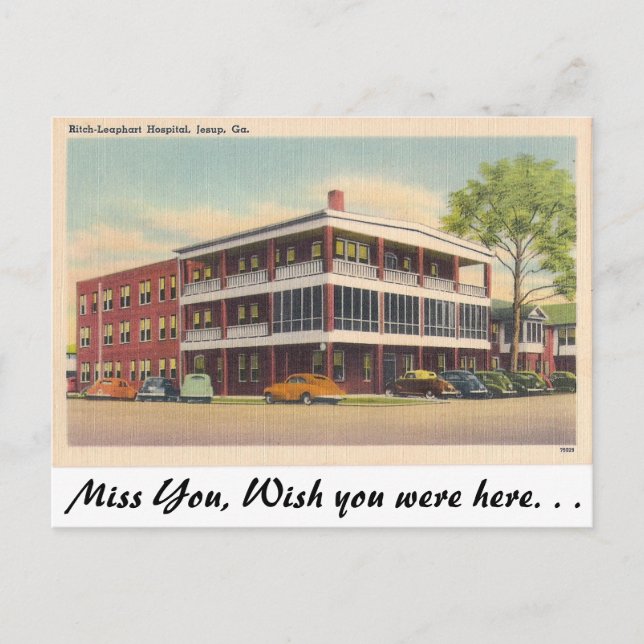 Carte Postale Hôpital, Jesup, Géorgie (Devant)
