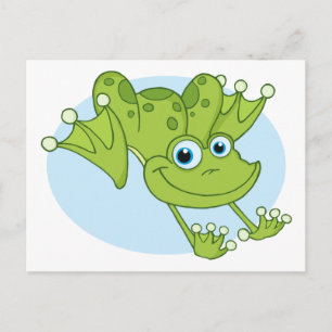CARTE POSTALE HOPPING HAPPY GREEN CARTOON FROG CUTE VOYAGER