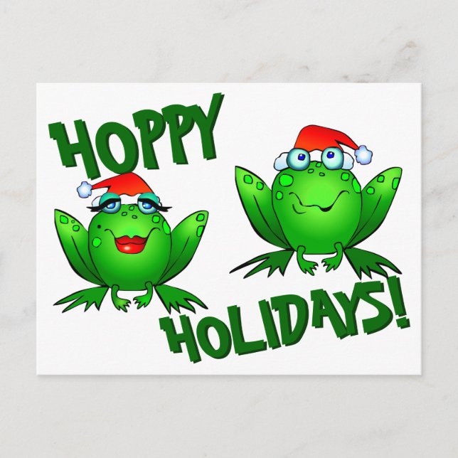 Carte Postale Hoppy Holidays Jote Cartoon Christmas Frogs (Devant)