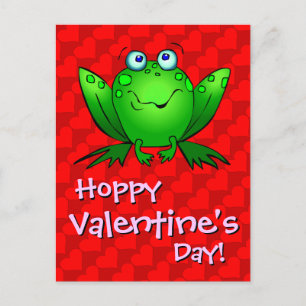 Carte postale Hoppy Valentine's Day Red Hearts Fro