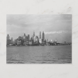 Carte Postale Horizon B&W des Etats-Unis New York City Manhattan