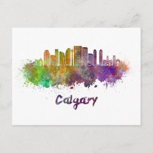 Carte Postale Horizon Calgary V2 en aquarelle