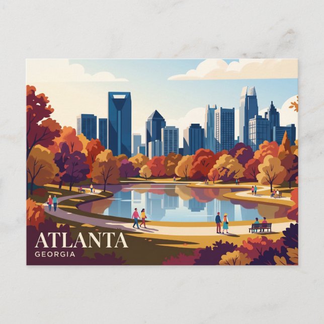 Carte Postale Horizon d'Atlanta États-Unis (Devant)