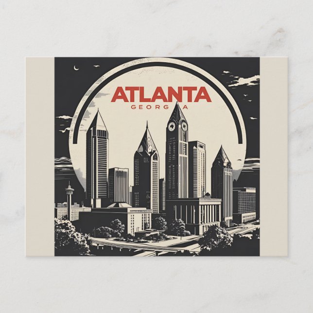 Carte Postale Horizon d'Atlanta Géorgie (Devant)