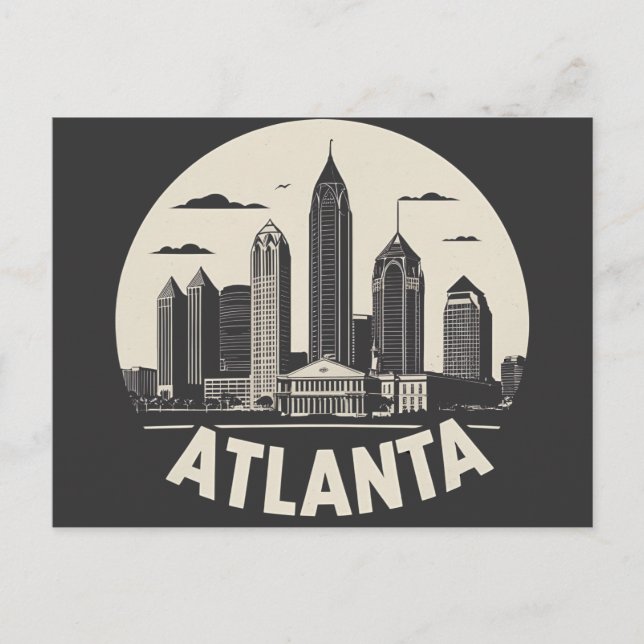 Carte Postale Horizon d'Atlanta Géorgie (Devant)