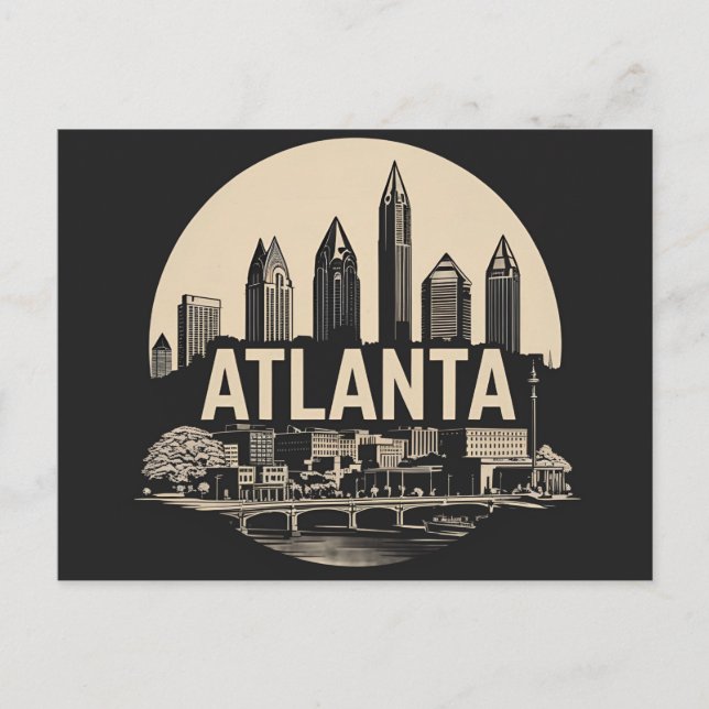 Carte Postale Horizon d'Atlanta Géorgie (Devant)