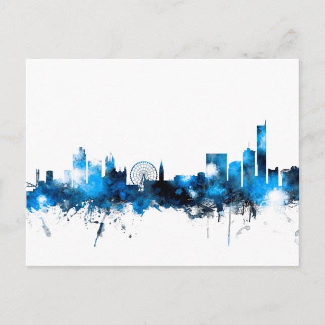 Carte Postale Horizon de Manchester Angleterre (Devant)