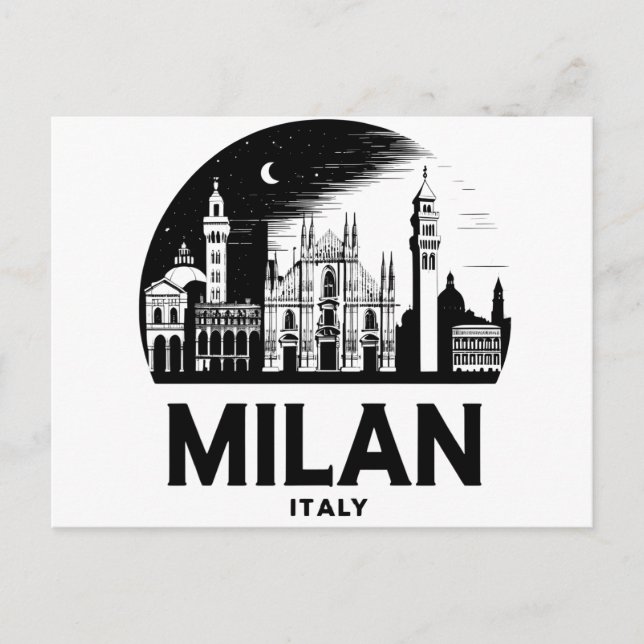 Carte Postale Horizon de Milan Italie (Devant)