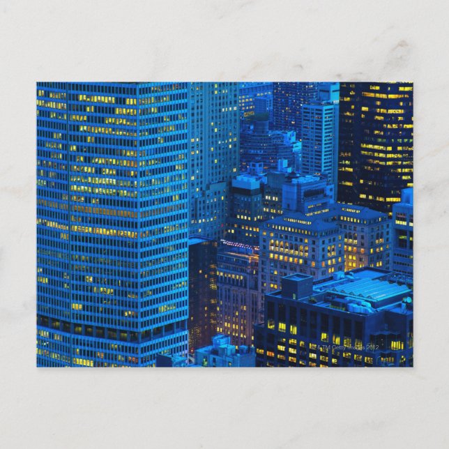 Carte Postale Horizon de New York City au coucher du soleil (Devant)