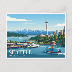 Carte Postale Horizon de Seattle et Puget Sound États-Unis