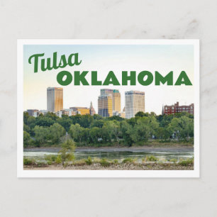 Carte Postale Horizon de Tulsa Oklahoma avec des arbres