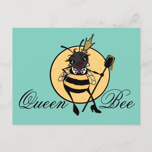 CARTE POSTALE HORIZONTALE CUTE QUEEN BEE (Devant)