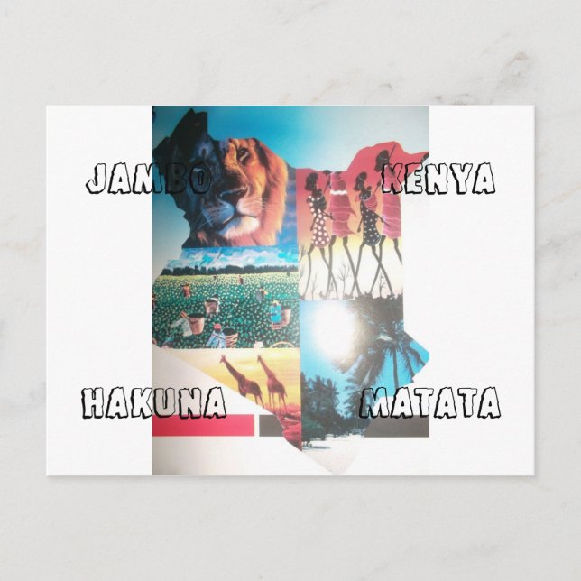 Carte postale horizontale Hakuna Matata Jambo Keny (Devant)