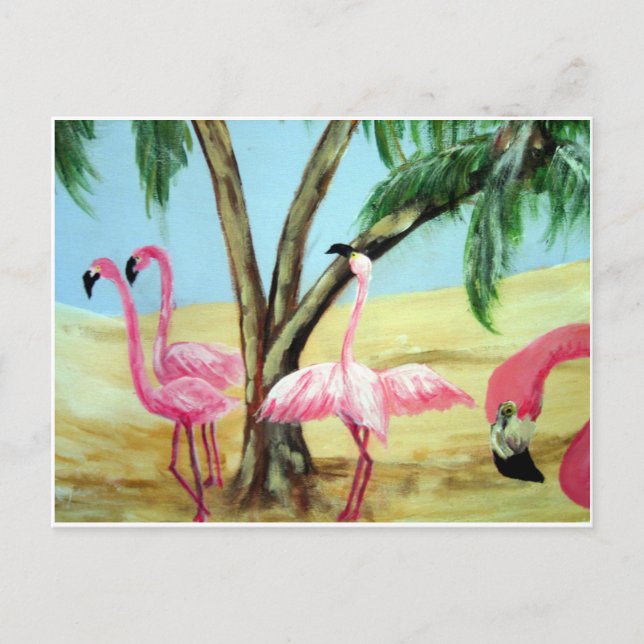Carte postale horizontale "Les Flamants roses de F (Devant)