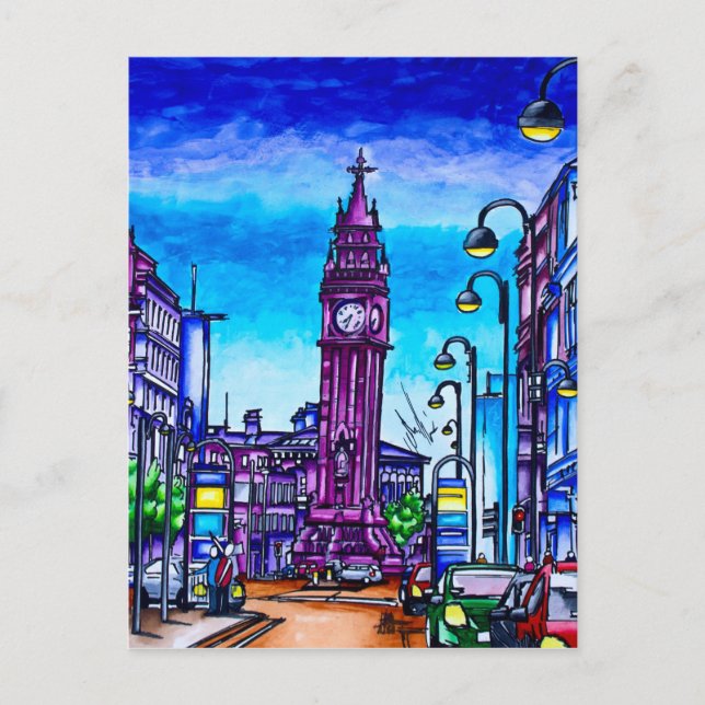 Carte Postale Horloge Albert penchée de Belfast (Devant)
