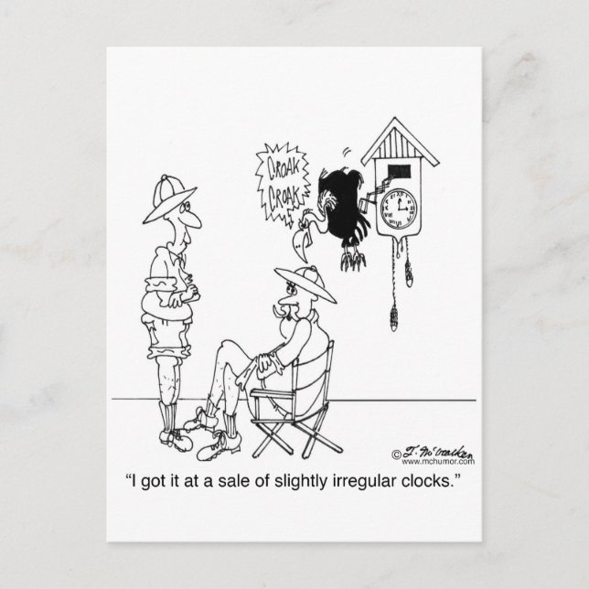 Carte Postale Horloge Cuisine Légèrement Irrégulière (Devant)