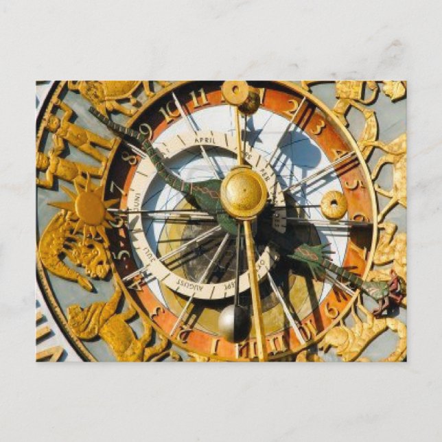 Carte Postale Horloge décorative, Hôtel de Ville d'Oslo (Devant)