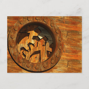 Carte Postale horloge en bois