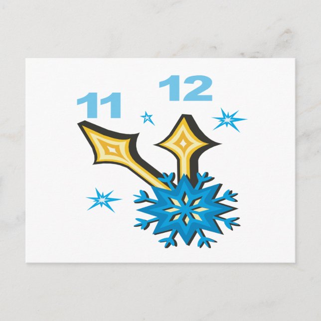 Carte Postale Horloge hivernale (Devant)