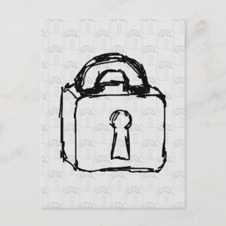 Carte Postale Horloge. Icône Top Secret ou Security.
