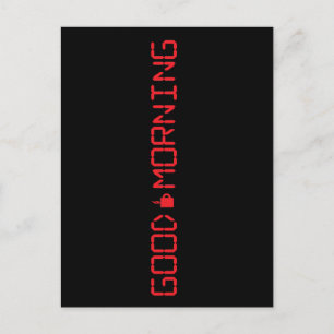 Carte Postale Horloge numérique Bonne Matin Café Mug Early Birde