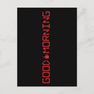 Carte Postale Horloge numérique Bonne Matin Café Mug Early Birde