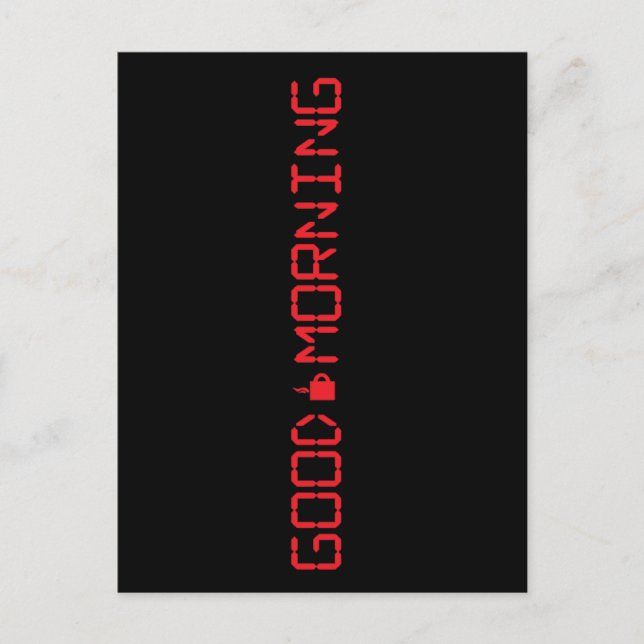 Carte Postale Horloge numérique Bonne Matin Café Mug Early Birde (Devant)