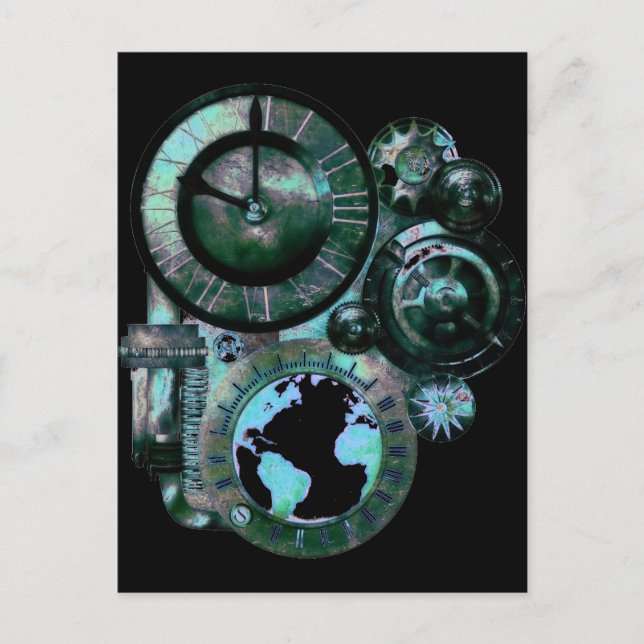 Carte Postale Horloge Steampunk (Devant)