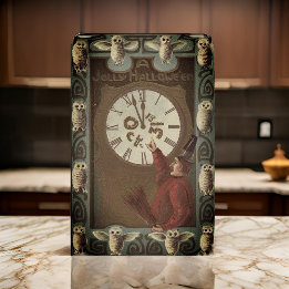 Carte Postale Horloge Vintage de la chouette de minuit d'Hallowe