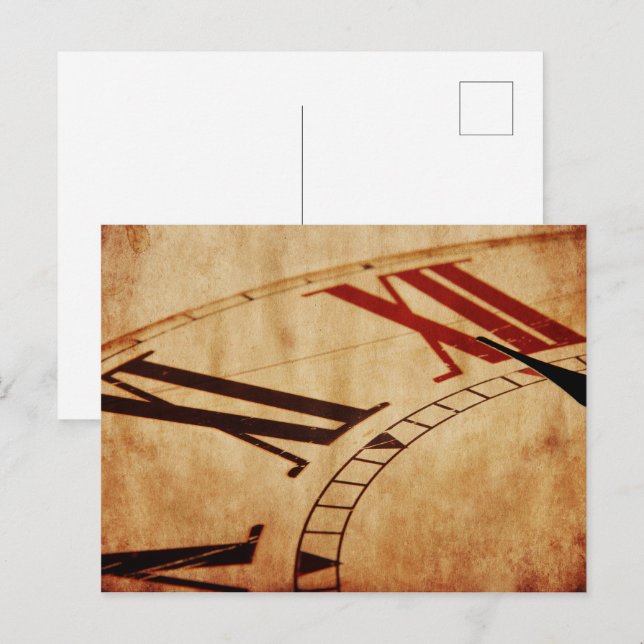 Carte Postale Horloge vintage rétro (Devant / Derrière)