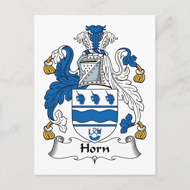 Carte Postale Horn Family Crest (Devant)