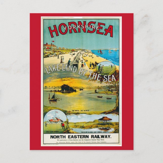 Carte Postale Hornsea, Yorkshire, Angleterre, Voyage en train (Devant)