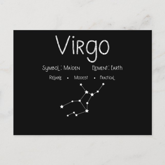 Carte Postale Horoscope de la Vierge Astrologie Signe du Zodiaqu (Devant)