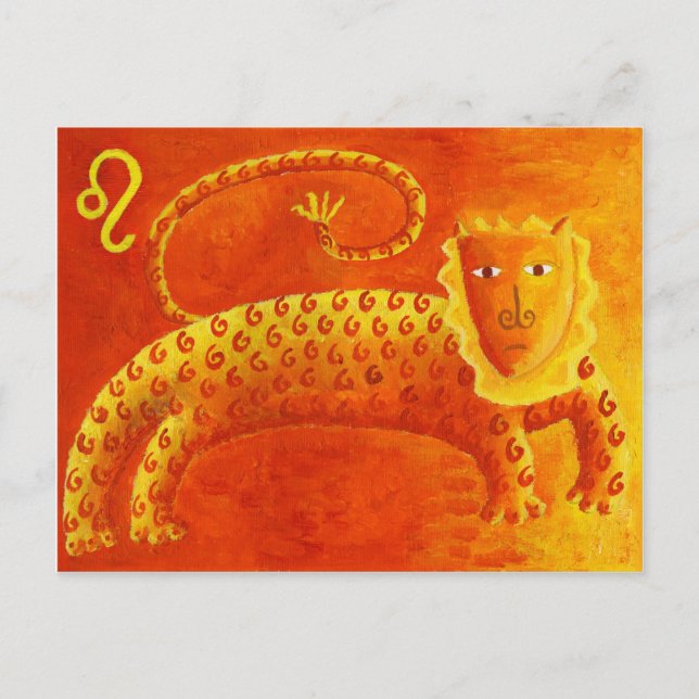 Carte Postale Horoscope Lion Signe Zodiaque (Devant)