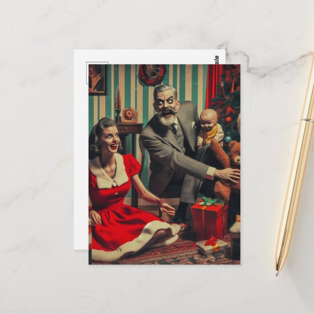 Carte Postale Horreur de Noël (Devant/Arrière en situation)