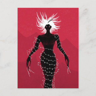 Carte Postale Horreur Gothique Macabre Déplaisant Demon Femme