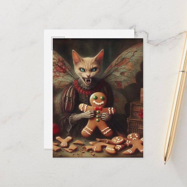 Carte Postale Horreur Noël Vampire Fairy Kitty Gingerpain (Devant/Arrière en situation)