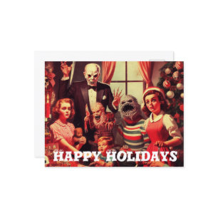 Carte Postale Horreur Retro Joyeuses Fêtes de Noël