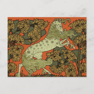 Carte Postale Horse Arts médiévaux Artisanat Art Nouveau