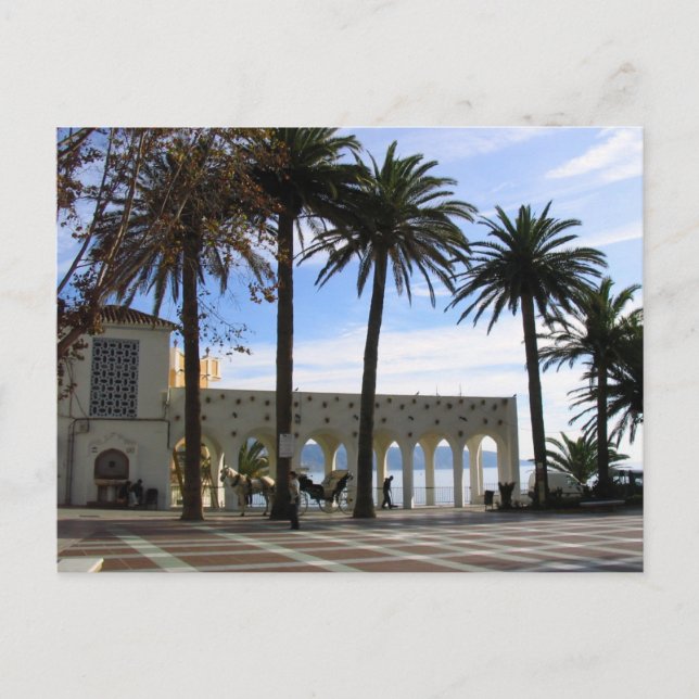Carte Postale Horse & Carriage On The Promenade In Nerja, Spain (Devant)