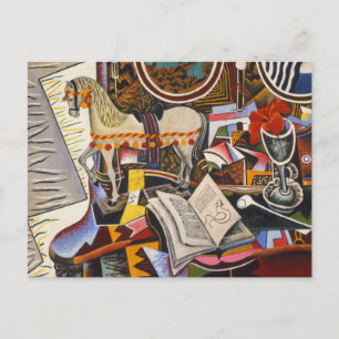 Carte Postale Horse Pipe Red Flower by Joan Miro