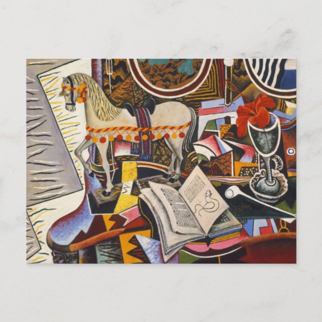 Carte Postale Horse Pipe Red Flower by Joan Miro (Devant)