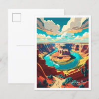 Horseshoe Bend Arizona Vintage voyage Illustration