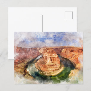 Carte Postale Horseshoe Bend in Grand Canyon aquarelle
