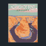 Carte Postale Horseshoe Bend Travel Art Vintage<br><div class="desc">Horseshoe Bend Colorado River dessin vectoriel.</div>